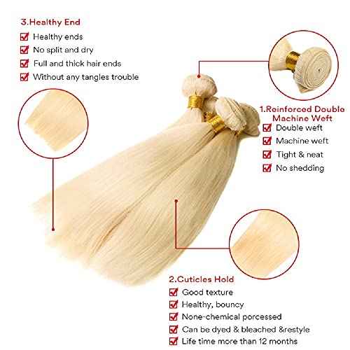 32 32 32 Inch Blonde Human Hair Bundles 613 Straight Bundle Blonde Straight 3 Bundles Brazilian Unprocessed Virgin Hair Extensions