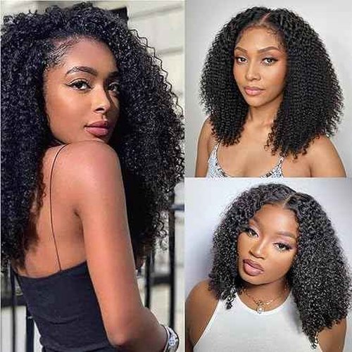 14 Inch Kinky Curly Clip ins Human Hair 110g 8pcs 20 Clips 3C 4A Curly Clip In Hair Extensions Real Human Hair Brazilian Virgin Hair Full Head for Women Natural Black