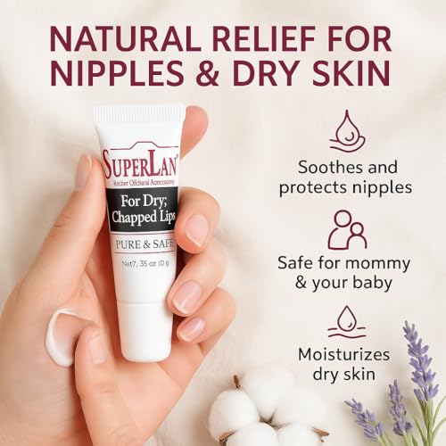 Lanolin Lip Balm 3 pack - Lip Repair for Hot/Dry Weather - Natural Lanolin Nipple Cream - Lip Moisturizer for cracked lips - Hydrating lip care - Ultra pure jojoba oil - Kosher chap stick (1.05 oz)