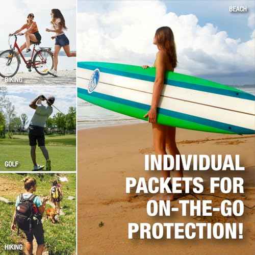 CoreTex Sun X 50 SPF Broad Spectrum Sunscreen Packets - Bulk Pack of 100 Paraben, Oxybenzone, Octinoxate, & Oil Free Sunscreen - No White Cast and Water Resistant Up to 80 Minutes