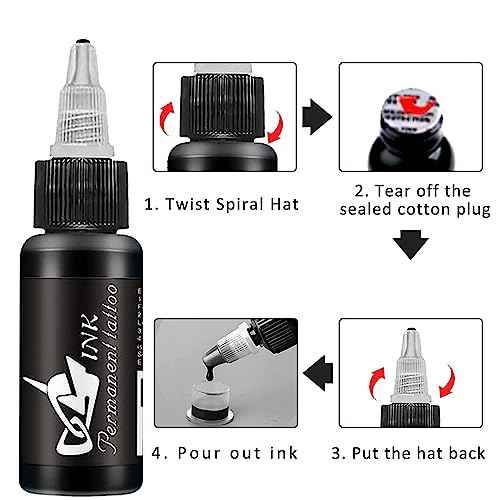 BAODELI Tattoo Ink Set,1oz 30ml/Bottle Tattoo Pigments Set 14 Colors Tattoo Ink Color Set Bright&Long Lasting