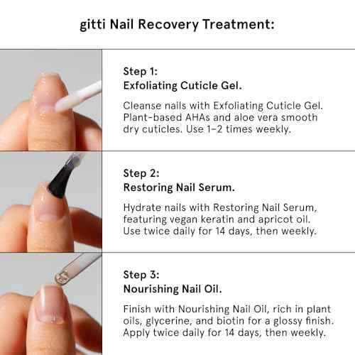 gitti Restoring Nail Serum I Natural Nail Care, Non-Toxic, Plant-based, 98% Natural Origin, Cruelty-Free, Vegan I Hydrating, Helps Strengthens Nails, Non-Greasy, Nail Recovery (0.5 fl oz)