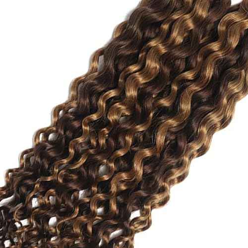 Human Braiding Hair Water Wave Bulk Human Hair For Braiding No Weft Wet And Wavy Human Hair Braiding Hair Extensions For Boho Braids 2 Bundles Human Hair Per Pack 100g (18inch, 4/27#)
