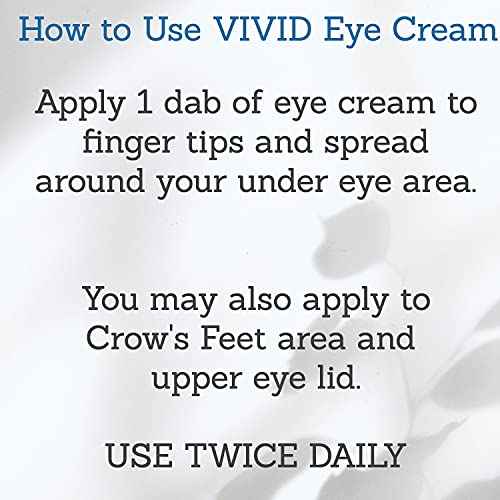 VIVID Peptide Eye Cream with Whitonyl for Dark Circles, Puffiness and Fine Lines - Brightens and Boosts Collagen for Firmness and Hydration