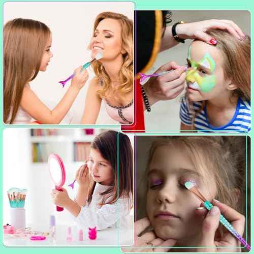 NICEMOVIC Stocking Stuffers for Girls, 20PCS Princess Kids Makeup Brushes Sets, Teen Girl Gifts Trendy Stuff Christmas Gift Ideas Cute Make Up Tool Set