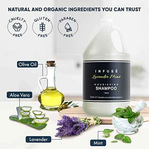 Terra Pure Infuse Lavender Mint Hotel Shampoo | 1 Gallon | For Hospitality & Vacation Rentals to Refill Dispensers | (4 Gallons)