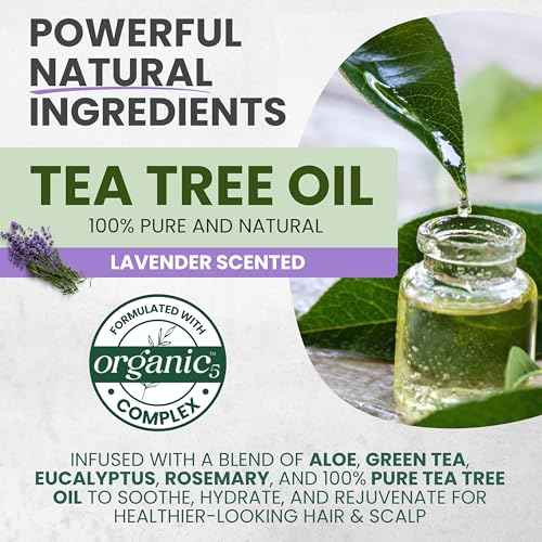 Tea Tree & Lavender Conditioner, Soothes Itchy, Dry Scalp, Refreshes, Hydrates, Detangles & Controls Frizz, Reduces Hair Loss, Lavender-Infused Nourishing Formula for All Hair Types, 16 fl oz