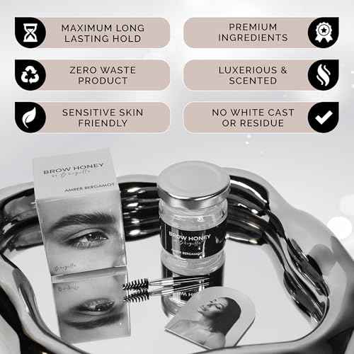 Brow Honey by Baezilla Eyebrow Gel Gift Set - Long Lasting Clear Gel With Brush & Waterproof Wax Lamination, Pack of 3