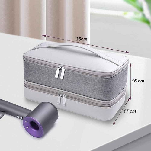 Travel Carrying Case for Hair Dryer Shark Flexstyle Dyson Airwrap Brush Double-Layer Hair Accessories Tools Storage Bag for Revlon Hairdryer Styler Organizer (Black)
