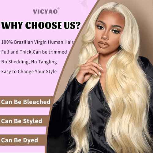 613 Bundles Blonde Human Hair Single Bundle 26 inch 1 Bundle Body Wave 100% Unprocessed 12A Brazilian Virgin 613 Human Hair Extensions for Women