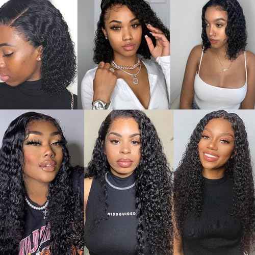 Deep Wave Human Hair Bundles Wet and Wavy Bundles Human Hair Deep Curly Bundle 20 22 24 inch Loose Wave Bundle #1B Color 150g