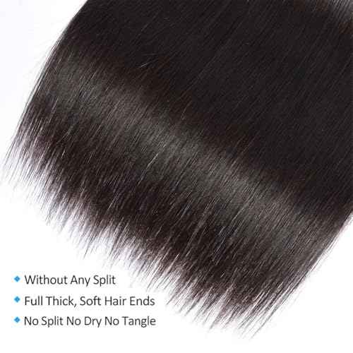 Straight Bundles Human Hair 22 24 26 Inch 100% Unprocessed Brazilian Virgin Hair Straight Weave Bundle Human Hair Bundles Real Natural Black Human Hair Extensions