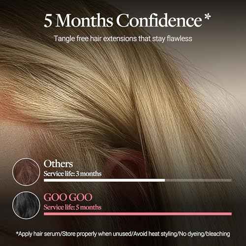 GOO GOO Tape In Weft Hair Extensions Human Hair, Genius PU Long Weft Tape In Hair Extensions Real Human Hair, Silky Easy to Use, P17A/60A Ash Blonde Highlighted Platinum Blonde 22 inch 60g
