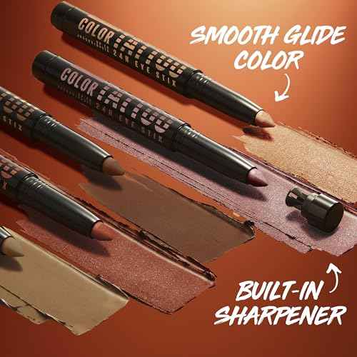 MAYBELLINE Color Tattoo Longwear Multi-Use 24HR Eye Shadow Stix, Rich, Long Lasting Eyeshadow, Eyeliner and Eye Primer Stick, I Am Cheeky (Mauve Shimmer)