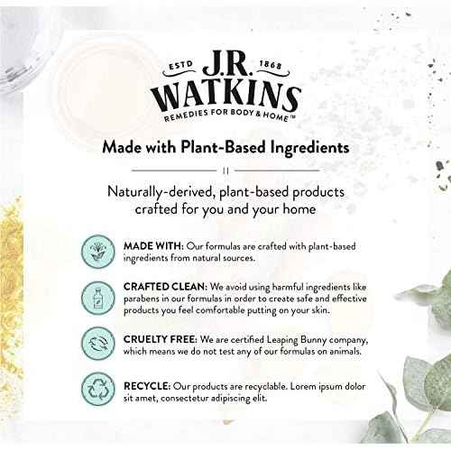 J.R. Watkins Daily Moisturizing Lotion ? Body Cream in Pump Dispenser ? Hydrating Skin Cream Made with Shea Butter, Cocoa Butter, Coconut Oil & Vitamin E, Lemon Cream, 18 fl oz