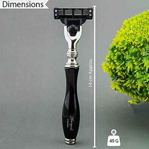 3 Edge Shaving Razor With Black Coated Handle Beard and Mustache Safety Razor For Men and Women