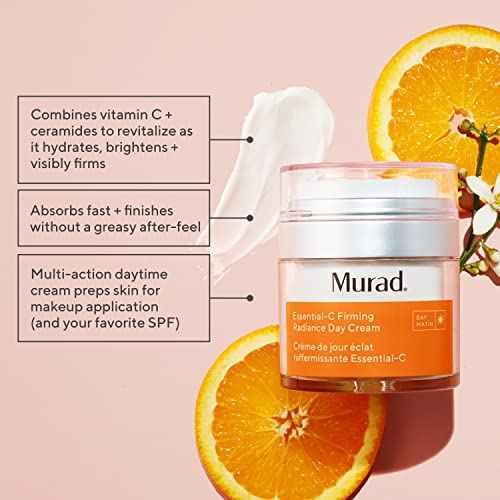Murad Essential-C Firming Radiance Day Cream ? Vitamin C, Ceramides, and Bacillus Ferment Medium-Weight Nourishing Face Lotion for Youthful Brightening, Firming, and Hydration ? 1.7 Fl Oz