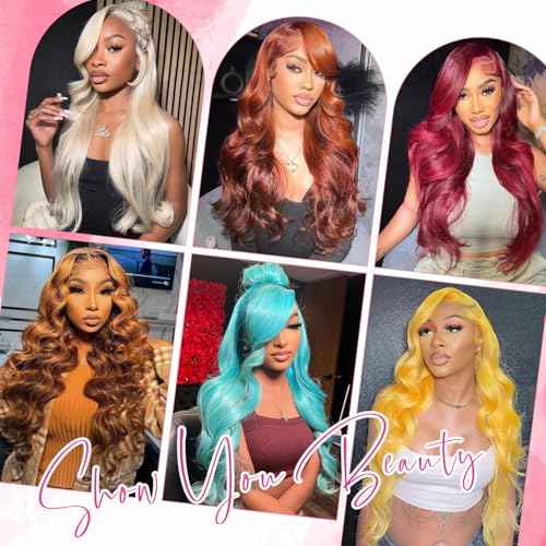 BZN 613 13x6 Lace Front Wig Human Hair 28 Inch Body Wave Blonde Wig Human Hair Pre Plucked 613 HD Lace Frontal Wig with Baby Hair 200 Density