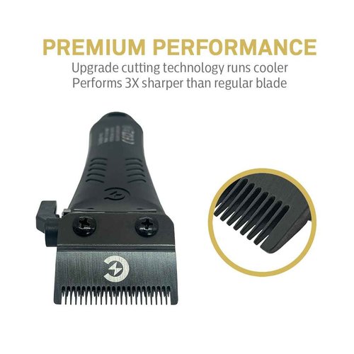 Caliber DLC Fade Clipper Blades, .50 Caliber, 440C Japanese Steel, Professional Hair Trimmer Replacement Blades