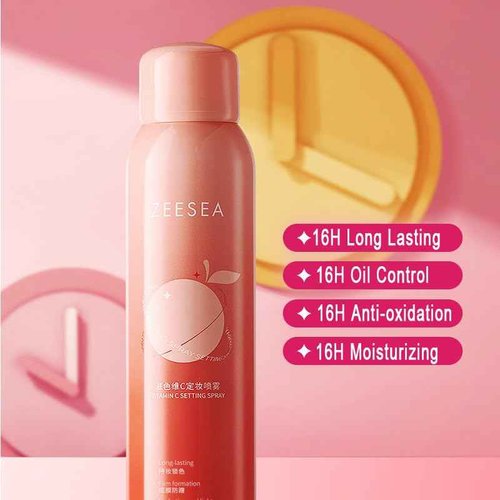 zeesea Vitamin C Hydrating Makeup Setting Spray for Face, Waterproof Make up Setting Fixer Mist type Spray, Long-lasting for 16 hours, Oil Control, 2pcs