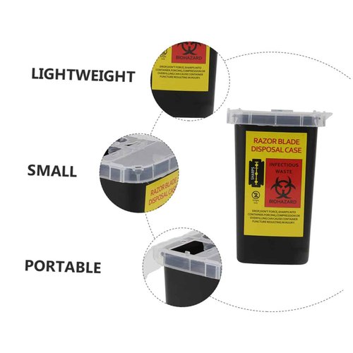 Beavorty 2pcs Boxes Blade Storage Box Razor Disposal Case Barber Blade Garbage Cans Storage Disposable Containers Square Tool Portable Shaver Waste Blades Containers Blades Dispenser Makeup