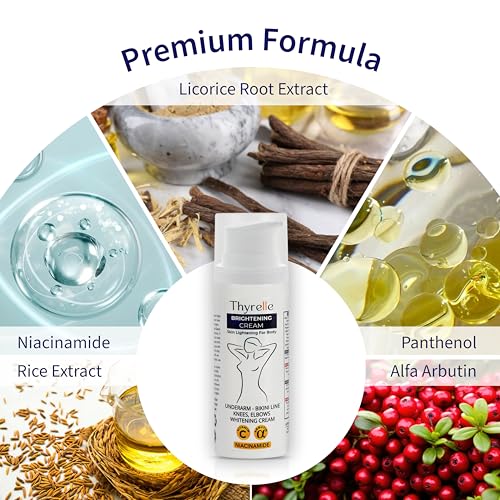 Skin Lightening Cream, Underarm, Knees, Elbows, Inner Thigh, Bikini Areas, Skin Bleaching Cream with premium ingredients (50ml, 1.69 fl oz)