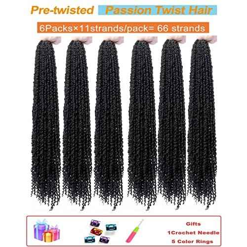 Passion Twist Hair 30 inch PreTwisted Long Passion Twist Crochet Hair Pre Looped Bohemian Curly End Crochet Hair for Black Women Yanky Passion Twist Crochet Hair Water Wave Crochet Braids Extensions