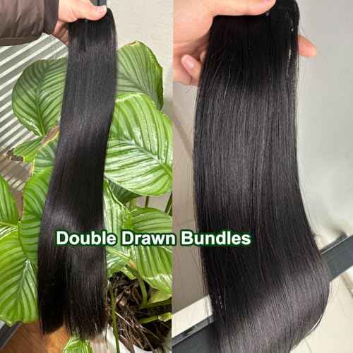 Straight Bundles Human Hair,Triple Lifespan Than Regular Virgin Hair,16A Vietnamese Raw Unprocessed Virgin human hair Straight Bundles Weave Hair Extension Natural Color for Women 20 Inch