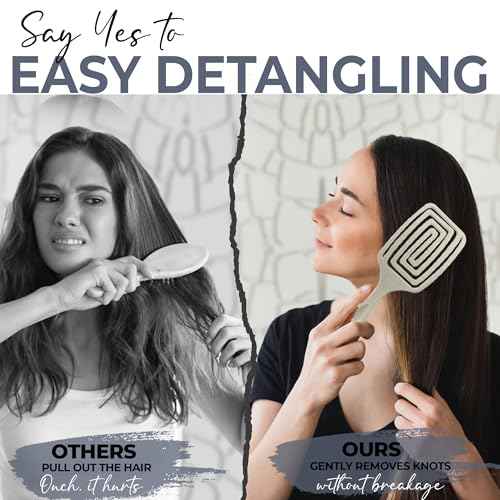Fiora Naturals Paddle Hair Brush for Thick Hair - Detangler Brush for women - Vented Hairbrush for Gentle Detangling, Best Hair Brush for Wet or Dry Hair