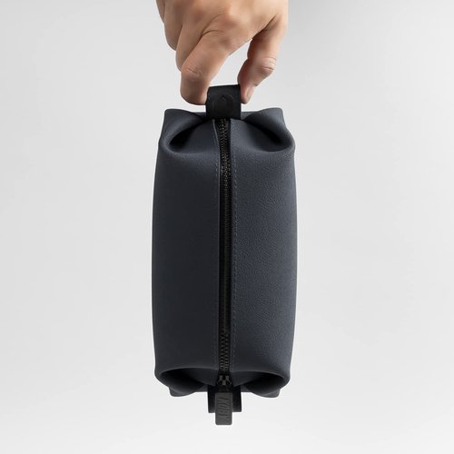 TOOLETRIES The Koby Lite Dopp Kit - Silicone Toiletry Organizer, Bathroom Travel Bag - Heavy-Duty Zipper, Leak Resistance, Easy to Clean - 9" x 4" x 4" - Charcoal