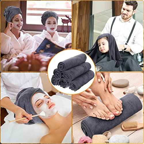 Newwiee 72 Pack Microfiber Bleach Proof Towels Bulk for Salon 18 x 30 Inch Dry Lint Free Hair Drying Hand Towels for Hair, Gym, Bath, Spa, Shaving, Barber(Grey)