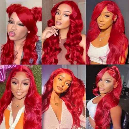 Red Bundles Human Hair Body Wave 3 Bundles 30 32 34 Inch Unprocessed Brazilian Virgin Remy Wine Red Bundle Hair Weave Burgundy Body Wave Bundle Human Hair Extensions