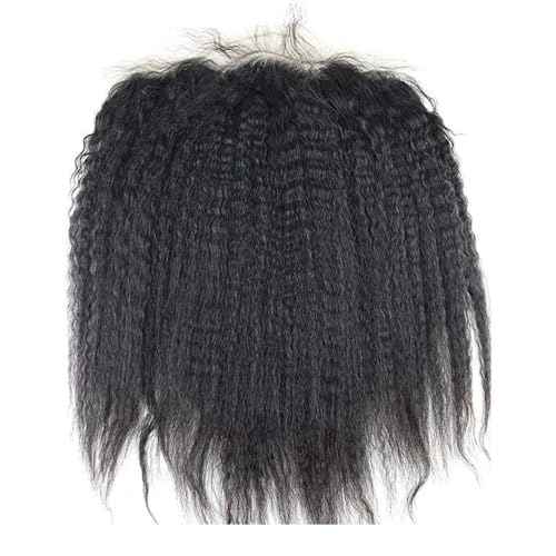Dreambeauty 13¡¿6" Transparent Full Lace Frontal Closure Kinky Straight Ear to Ear Free Part Unprocessed Brazilian Virgin Human Hair Extensions With Baby Hair Bleached Knots Natural Color (22 Inch)