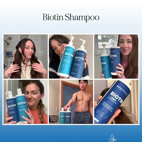 Rosemary Biotin Shampoo and Conditioner Set - Volumizing Shampoo and Conditioner for Thinning Hair for Women & Men with Nourishing B Vitamins - Color Safe Sulfate Paraben & Silicone Free (25 Fl Oz)