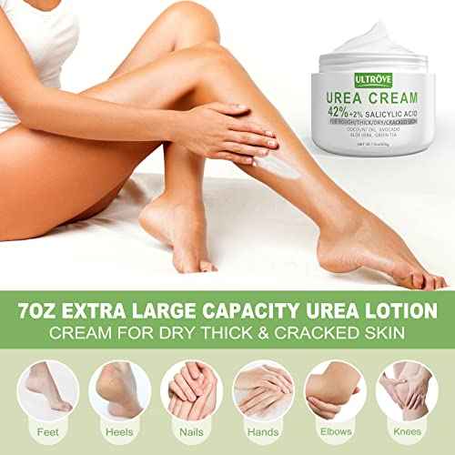 Urea Cream 42% with 2% Salicylic Acid, Callus and Dead Skin Remover, Deeply Moisturize, Repair Dry, Cracked, Rough Skin of Heel, Elbow and Knee, Effective Urea Foot Cream(7oz)