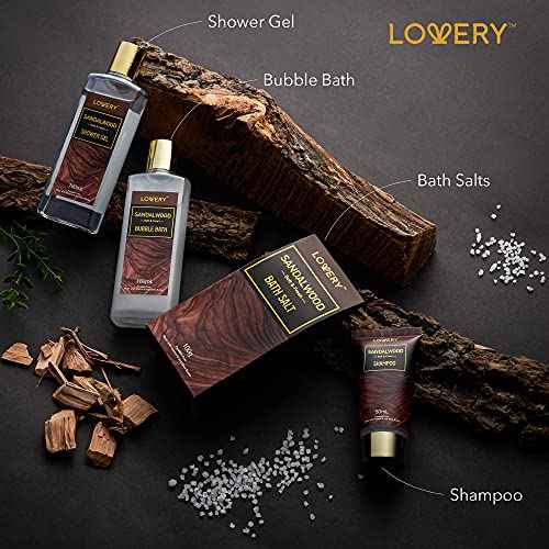 Christmas Mens Gift Set, 14Pc Sandalwood Bath Gift Set, Personal Self Care Kit, Gifts from Son, Relaxing Man Gift Basket for Dad, Boyfriend, Husband, Birthday Basket, Grooming & Skin Care for Men