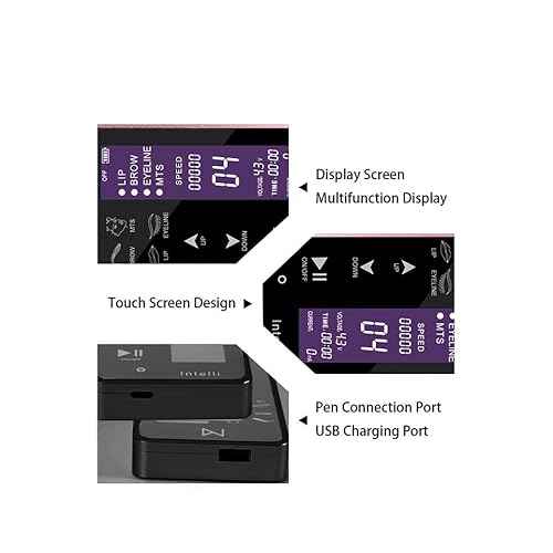INTELLI Digita Permanent Make Up Machine Touch Screen Panel Multi Function By Mellie Microblading - LCD Control Panel - Ombr? Powder Brows. Lips & Eyeliner- Supply (Machine, Black)