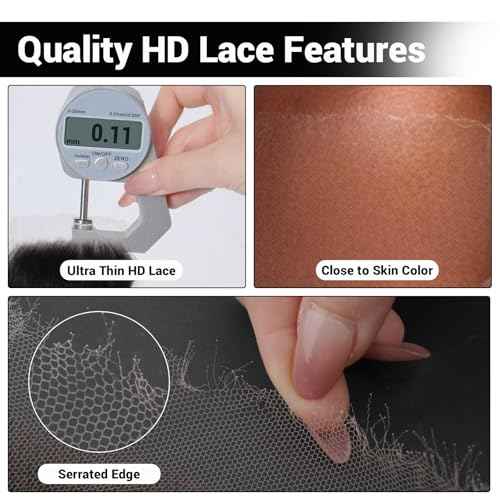 5x5 Hd Lace Frontal Only,Skinlike Invisible Lace Closure Free Part Pre-Plucked 100% Human Hair Clean Glueless Design Deep Wave Natural Black 20 Inch