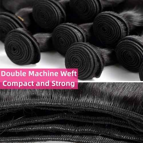 Loose Deep Wave Bundles with Closure(16 18 20+14 Inch,Free Part) Human Hair Pre Plucked with Baby Hair 12A Loose Wave Bundles and Closure Unprocessed Human Hair Deep Curly Closure with Bundles
