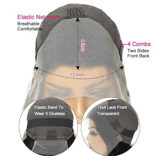 GOLFMAX Kinky Straight Lace Front Wigs Human Hair Pre Plucked With Baby Hairs 180% Density Yaki Straight 13x4 Transparent HD Glueless Lace Wig Human Hair Wigs For Black Women 24 Inch