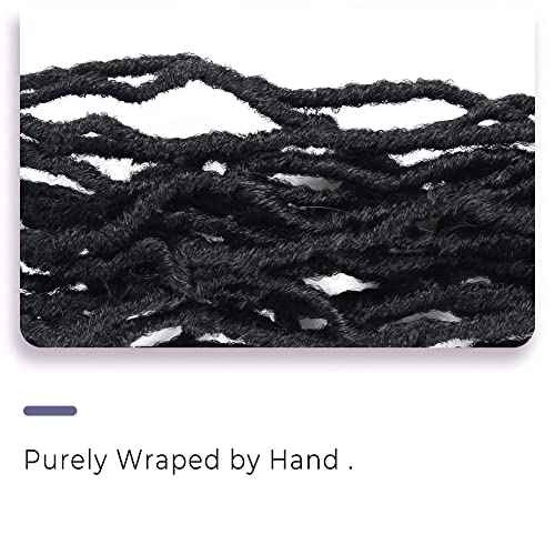 Niseyo Faux Locs Crochet Hair 14 Inch Soft locs, 6 Packs Short Crochet Locs Pre Looped Crotchet Straight Synthetic Hair Extensions (1B, Natural Black)