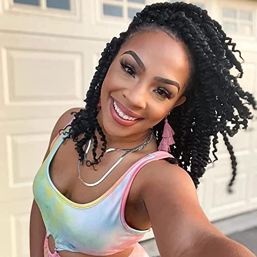 Passion Twist Hair 18 Inch 8 Packs Water Wave Crochet Hair for Black Women Long Bohemian Crochet Braids Passion Twist Crochet Braiding Hair Extensions (18 Inch, T1B/BUG)