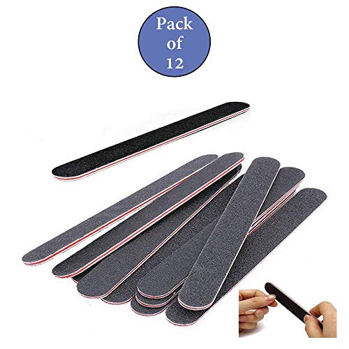 New8Beauty Nail Files Emery Board 12-Pack (100/180 Grit) - Nail Buffering Files