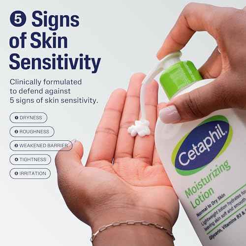 Cetaphil Hydrating Moisturizing Lotion for Normal to Dry, Sensitive Skin, 16 oz + Travel Size Gentle Skin Cleanser 2 oz