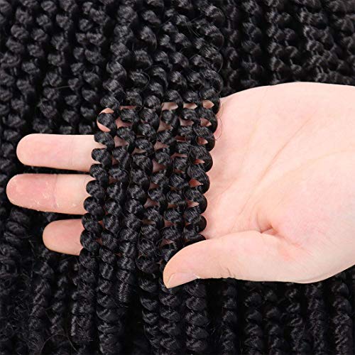 7 Packs Spring Twist Braiding Hair Spring Twists Bomb Twist Hair Synthetic Fiber Fluffy Twist Crochet Braids Low Temperature Fiber Crochet Hair for Women Braiding Hair(8inch,1B)