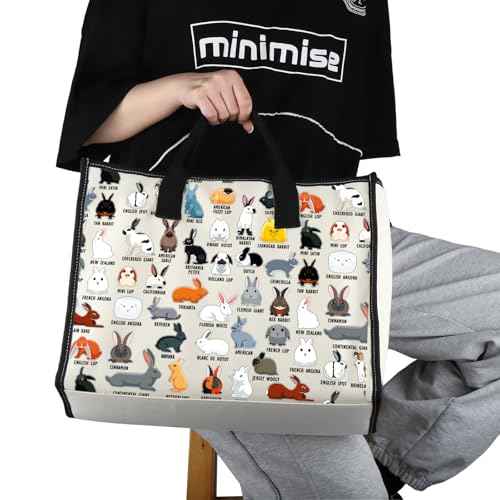 G2TUP Bunny Lover Gift Type of Rabbits Tote Bag Bunnies Owner Handbag Rabbit Lover GiftS Rabbit Fan Gift