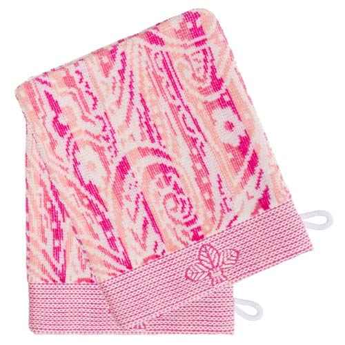 France Luxe Body French-Style Bath Mitt 2-Pack - Fleur Rose Multi/Pink