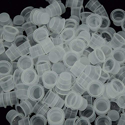 Disposable Ink Cups,DOWEI 500pcs Plastic Large Ink Pigment Cups #15 Ink Caps Large for Ink Supplies(500L)