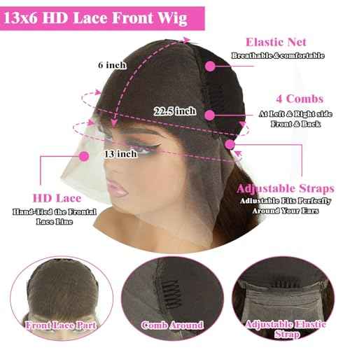 Brown Lace Front Wig Body Wave Chocolate HD Lace Frontal Wigs Human Hair Pre Plucked for Women 20 Inch 13x6 Brown Glueless Human Hair Wig with Baby Hair