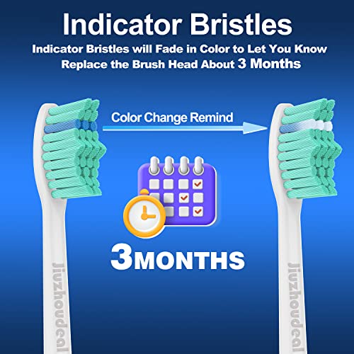Toothbrush Replacement Heads for Philips Sonicare E-Series, Essence, Elite, Advance, CleanCare Screw-on Electric Toothbrush Heads HX7022/66, 6 Pack
